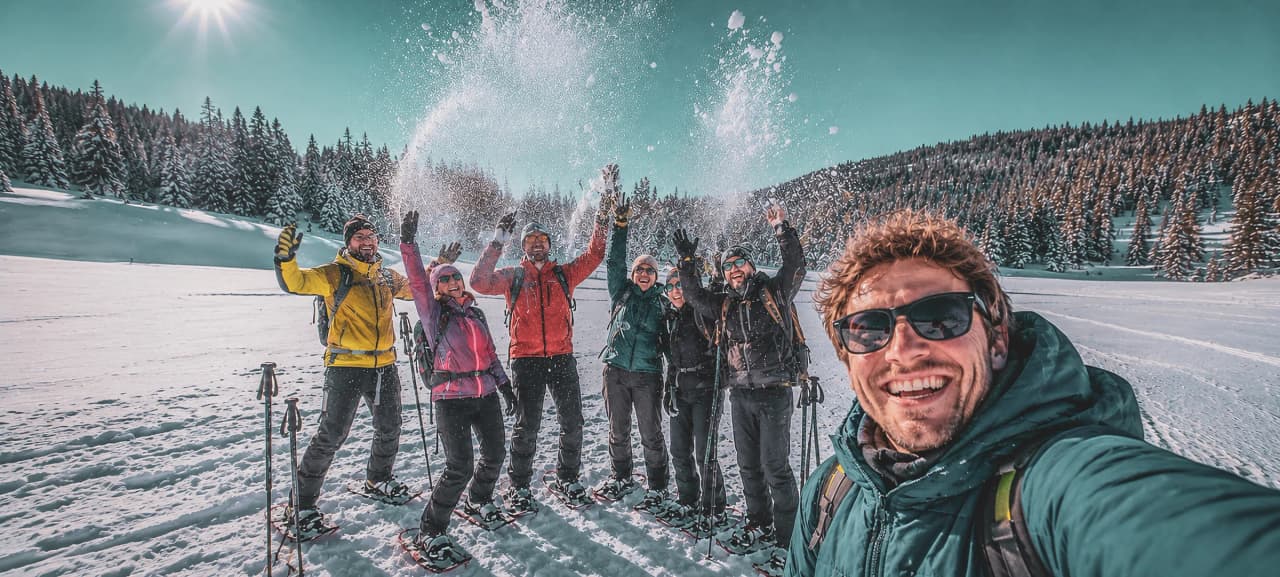 Our guided snowshoeing trips in Europe