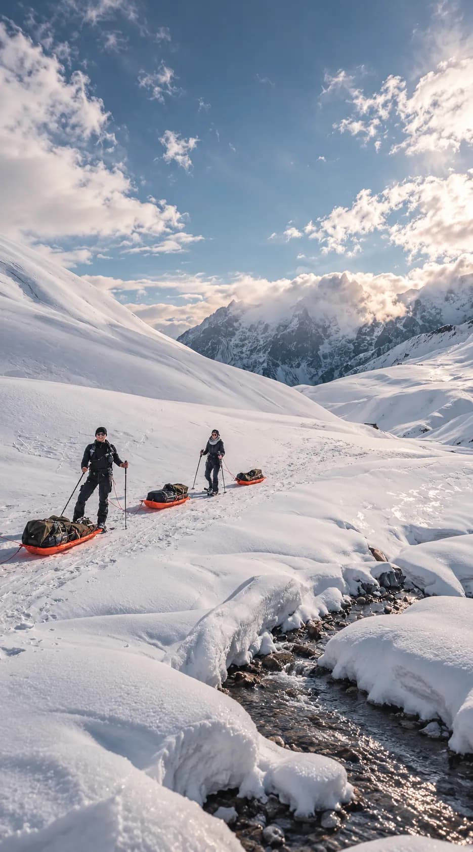 Sneeuwschoenwandelen, pulka en bivak in de Cerces