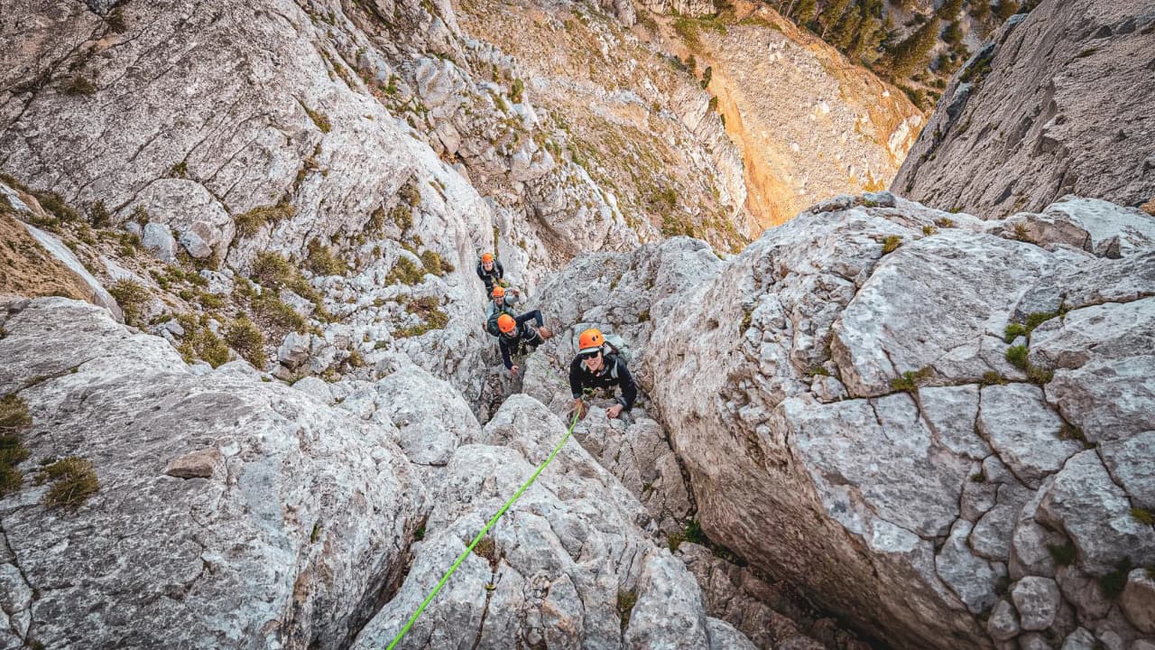 Climb the vertiginous rocks of Mont Aiguille, set against a breathtaking natural backdrop.