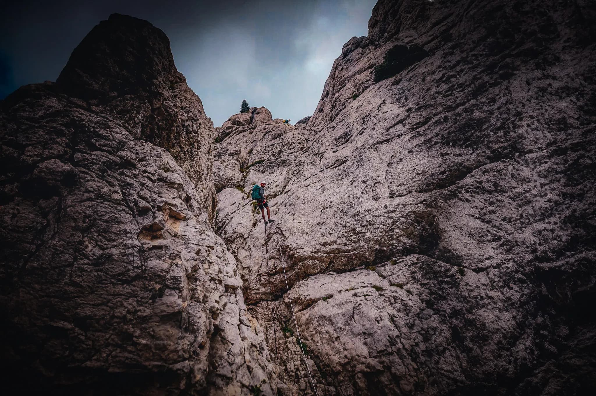 Vertiginous climbing on Mont Aiguille, an impressive panorama of the French Alps.